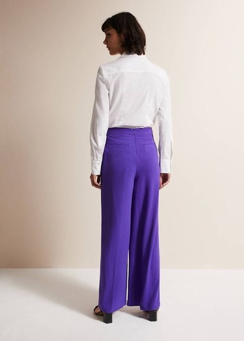 Phase Eight Azylnn Purple Wide Legs Trousers Purple USA | 2560718-IX